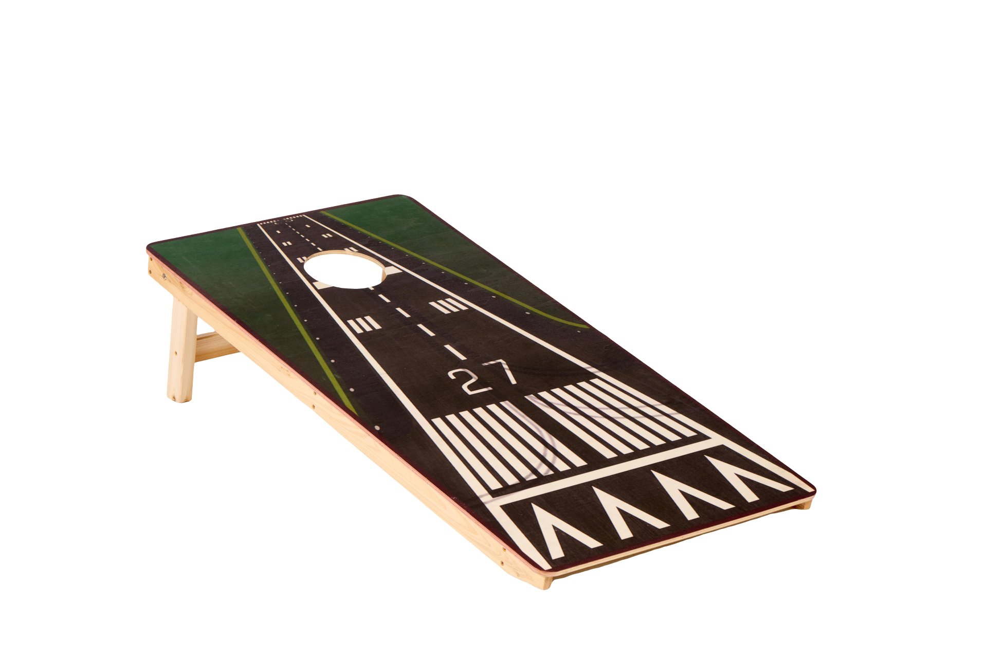 4X2 Ft Large Size Cornhole Board (Set of 2), Outdoor Game Board Set With 8 Bean Bags, Perfect For Lawn, Backyard, Beach, Park - White / Green - Image 3