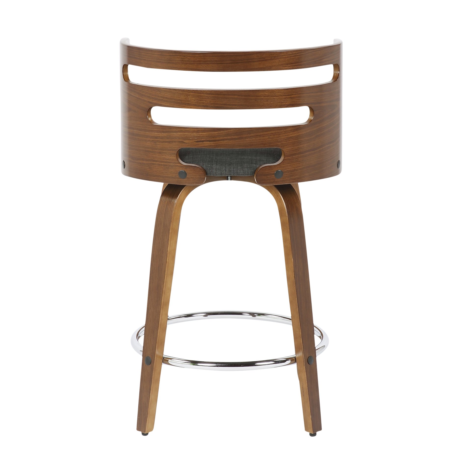 Cosini - Mid-Century Modern Counter Stool With Swivel (Set of 2) - Walnut / Charcoal - Image 5
