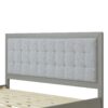 King Size Mid Century Solid Wood Platform Bed With Upholstered Headboard - Gray - Image 6