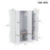 6 Doors Wardrobe Storage For Bedroom - White - Image 12