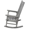 Wooden Oversized Porch Rocker Chair With Wide Seat And Tall Backrest, High Back Smooth Rocking Chairs For Outdoor & Indoor - Light Gray - Image 5