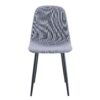 Luxury Simple Chair Linen Cotton High Resilience Dining Chair With Black Metal Legs (Set of 4) - Light Gray - Image 21