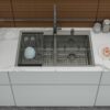 Double Bowl Drop In Kitchen Sink 33" X 22" With 16 Gauge Stainless Steel And 2 10" Deep Basins - Gunmetal Black - Image 2