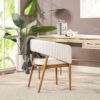 Mirah - Modern Open Barrel Dining Chair - Eggshell White - Image 13