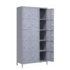 15 Door Lockers With Lock For Storage In Home, Gym, Office, And School - Gray - Image 10