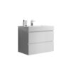 Alice - 30" Bathroom Vanity With Sink, Large Storage Wall Mounted Floating Bathroom Vanity For Modern Bathroom, One-Piece Sink Basin Without Drain And Faucet - White - Image 4