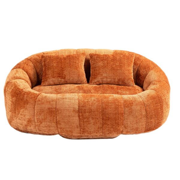 Durable Comfort High Back Bean Bag Sofa Lounger For Adults And Kids, Indoor & Outdoor - Orange