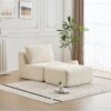 Compressed Sofa, Single Chaise Longue, Movable Ottoman For Living Room - Beige - Image 10
