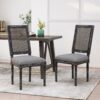 French Country Dining Chair Set With Upholstered Seats And Weathered - Gray - Image 4