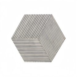 Hexagon Carrara Stone Marble Tile Ol Textured 3D Fluted (Set of 12) - Natural / Gray