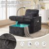 Multifunctional Lazy Person Sofa Recliner With Storage Backrest And Cell Phone Bracket For Living Room Or Bedroom - Black - Image 6