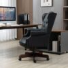 Executive Office Chair, High Back Reclining Comfortable Desk Chair With Smooth Glide Caster Wheels - Black - Image 2