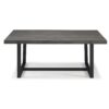 Modern Distressed Solid Wood And Metal Open Frame Dining Table - Gray - Image 2