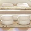 Nest - Low Round Upholstered Ottoman - Almond White - Image 5