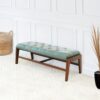 Hera - Bench With Buttons - Antique Green / Light Sage Green - Image 4