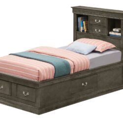 Louis Phillipe - Twin Storage Bed - Gray