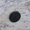 Simple Marble Textured Cylindrical Coffee Table, Industrial Style Living Room Furniture - Gray - Image 11