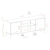 Mid-Century Modern 2 Door 60" TV Stand For 65" TVs With Glass Shelf - Slate Gray - Image 3