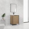 Contemporary Freestanding Bathroom Vanity With Resin Sink & Soft Close Doors - Light Coffee - Image 2