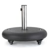 Wheelie - Modern Round Umbrella Base With Stainless Steel Holder - Black - Image 8