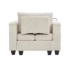 Convertible Chaise Lounge Sofa Chair Sofa Bed With USB Ports, Cup Holders, Phone Holder, And Storage - Beige - Image 20