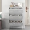 Modern Shoe Storage Cabinet With 3 Flip Drawers And Metal Frame For Entryway - Brushed Nickel - Image 13