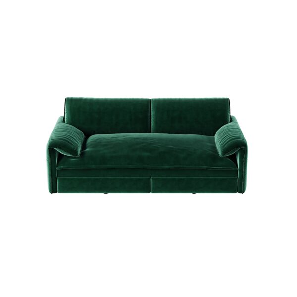 Queen Pull Out Sofa Bed, 3 In 1 Convertible Sleeper Sofa With Side Storage Multifunctional Velvet Loveseat Bed For Living Room - Green