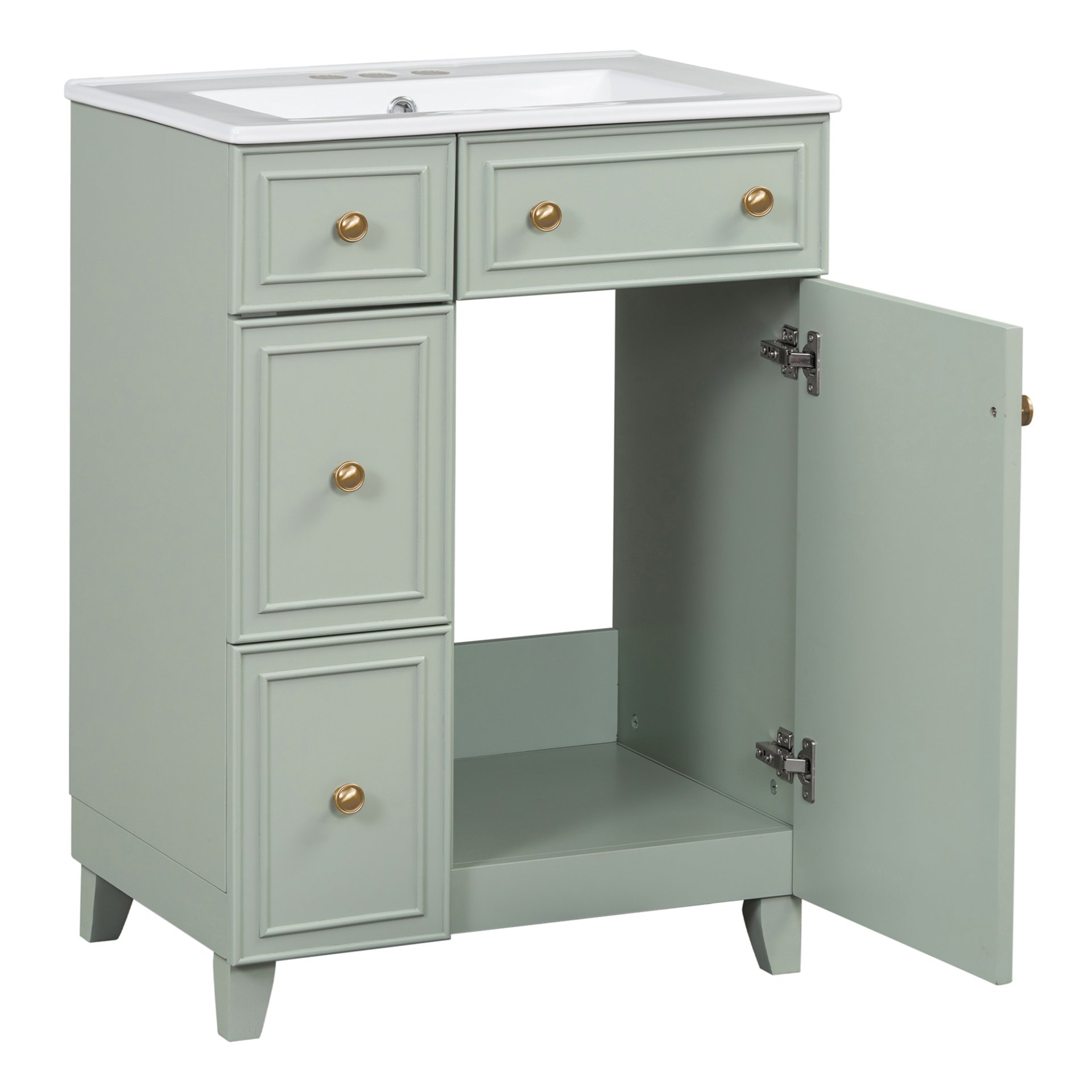 24" Bathroom Vanity Cabinet With Sink - Green - Image 17