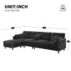 Modern Convertible Sectional Sofa L Shaped Reversible Couch Set With Free Pillows 5 Seat Cloud With Ottoman - Black - Image 18