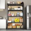 Heavy Duty 5 Tier Adjustable Metal Mesh Storage Rack With 2000 Lbs Capacity - Brushed Nickel - Image 2