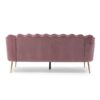 Modern Glam Velvet 3 Seater Sofa With Curvaceous Shell Design - Blush - Image 8