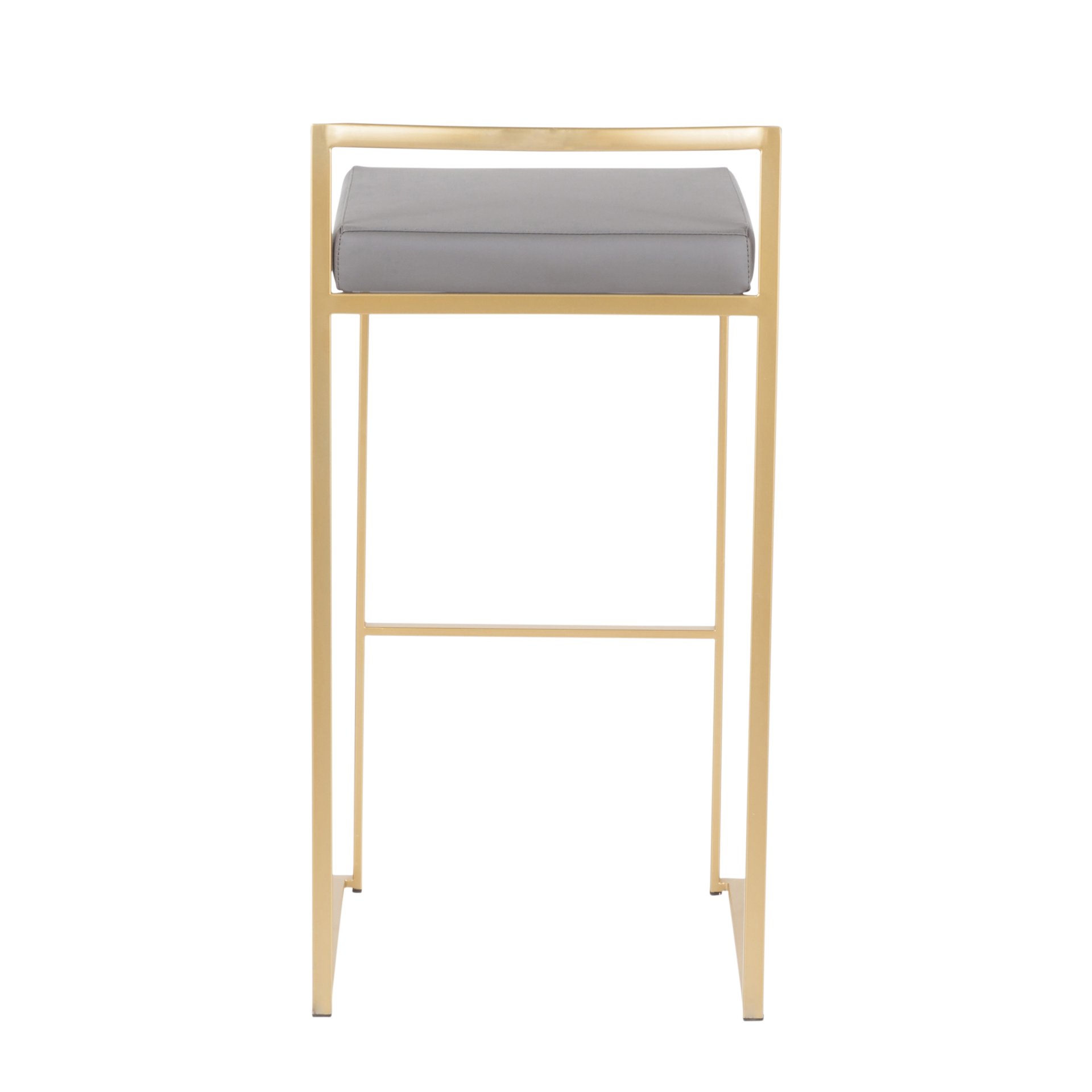 Fuji - Contemporary Barstool (Set of 2) - Gold / Gray - Image 5