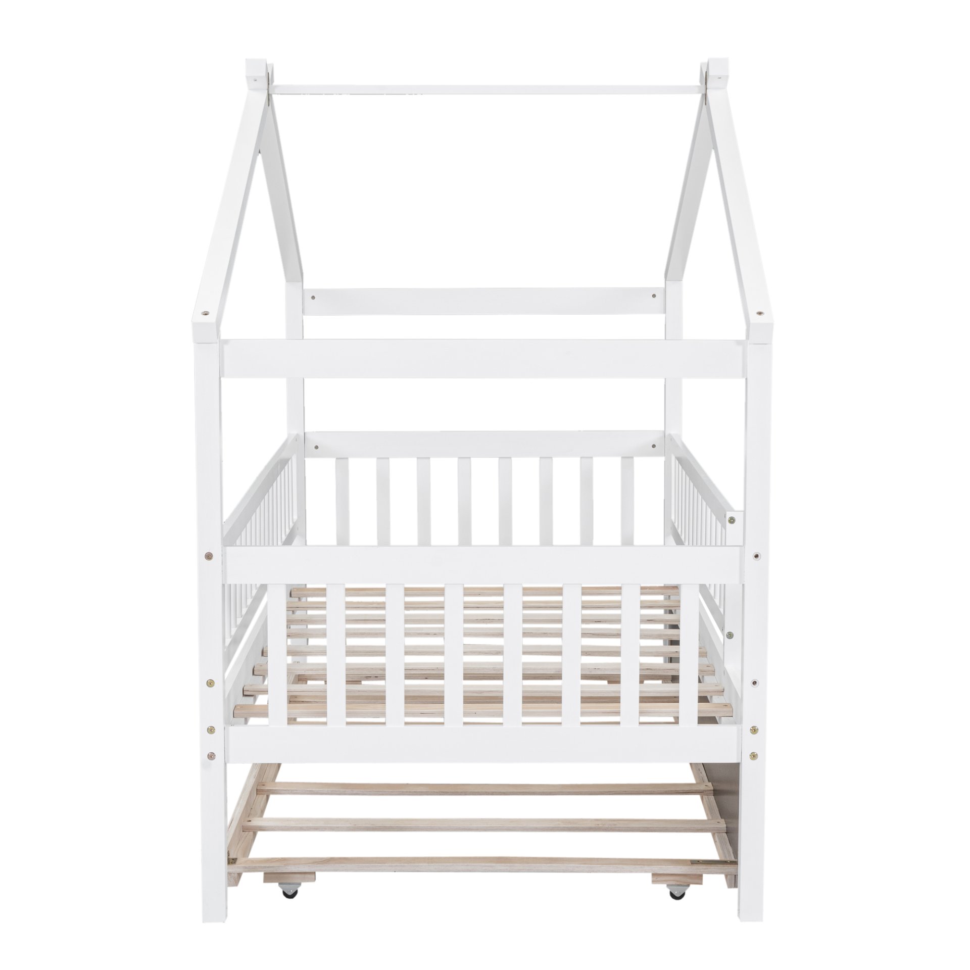 Twin Size House Bed & Twin Size Trundle - White - Image 11