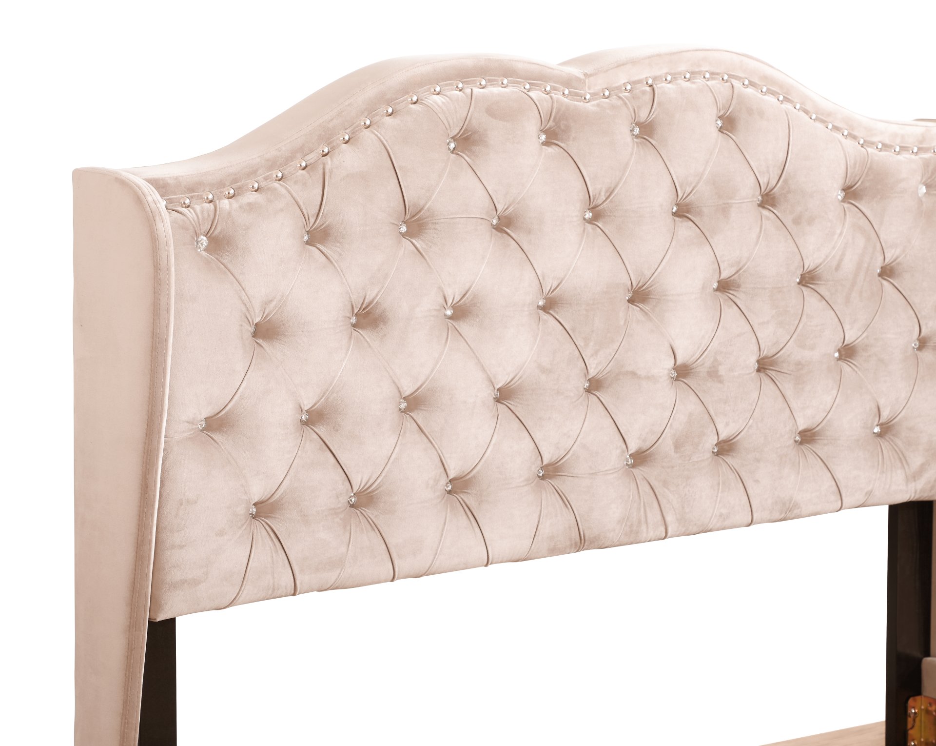 Full Upholstered Bed Elegant Transitional - Beige - Image 6