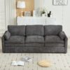 Cozy Upholstered 3 Seater Sofa Oversized Comfy Cloud Sofa Double Cushion 3 Seater Sofa Plush Cushion Sofa Couch For Living Room - Gray - Image 9