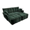 Cozy Plush 2 Seater Sofa Set With Ottomans And Throw Pillows, Ideal For Living Spaces - Green - Image 17