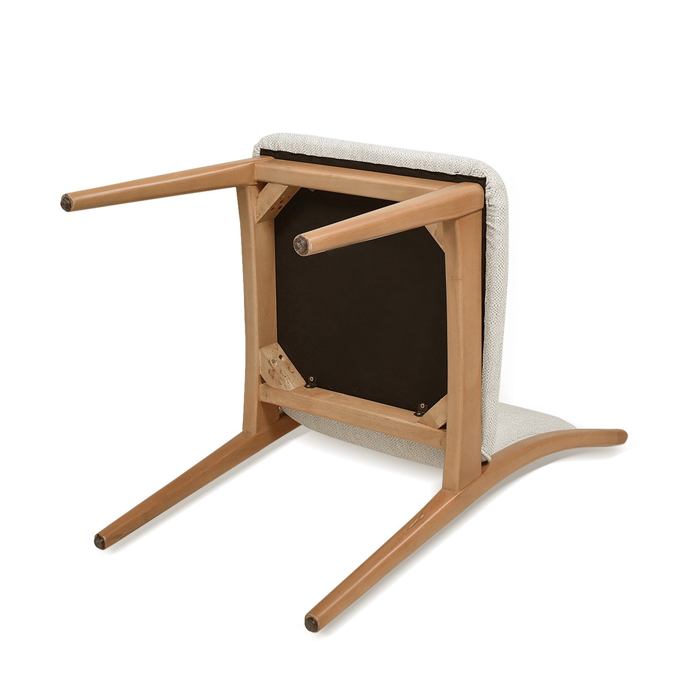 Scandi - Upholstered Dining Chair, Stain Resistant High (Set of 2) - Natural Light Brown / White Pepper - Image 9