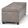 Avalon - Storage Ottoman Bench - Distressed Gray Taupe - Image 3