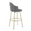 Ahoy - Contemporary Fixed Height Bar Stool Round Gold Footrest (Set of 2) - Gray / Gold - Image 4