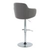 Boyne - Contemporary Adjustable Barstool With Swivel With Rounded T Footrest (Set of 2) - Chrome / Gray - Image 4