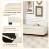 Elegant Ottoman Bench With Textured Fabric, Hinged Lid For Seating And Storage - White - Image 7