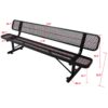 8' Outdoor Steel Bench With Backrest - Black - Image 6