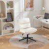 Bizerte - Adjustable Swivel Criss-Cross Chair, Wide Seat / Office Chair / Vanity Chair - White - Image 6
