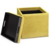 Rockwood - Cube Storage Ottoman With Tray - Dijon Yellow - Image 2