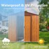 Metal Storage Shed Appealing Horizontal Siding In Woodgrain With Coffee Trim To Complement - Light Brown - Image 6