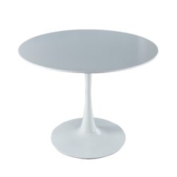 Tulip Table Mid-Century Dining Table For 4-6 People With Round MDF Table Top, Pedestal Dining Table, End Table Leisure Coffee Table - White