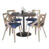 Dakota Charlotte - 5 Piece Contemporary Dining Set - Espresso / Blue - Image 2