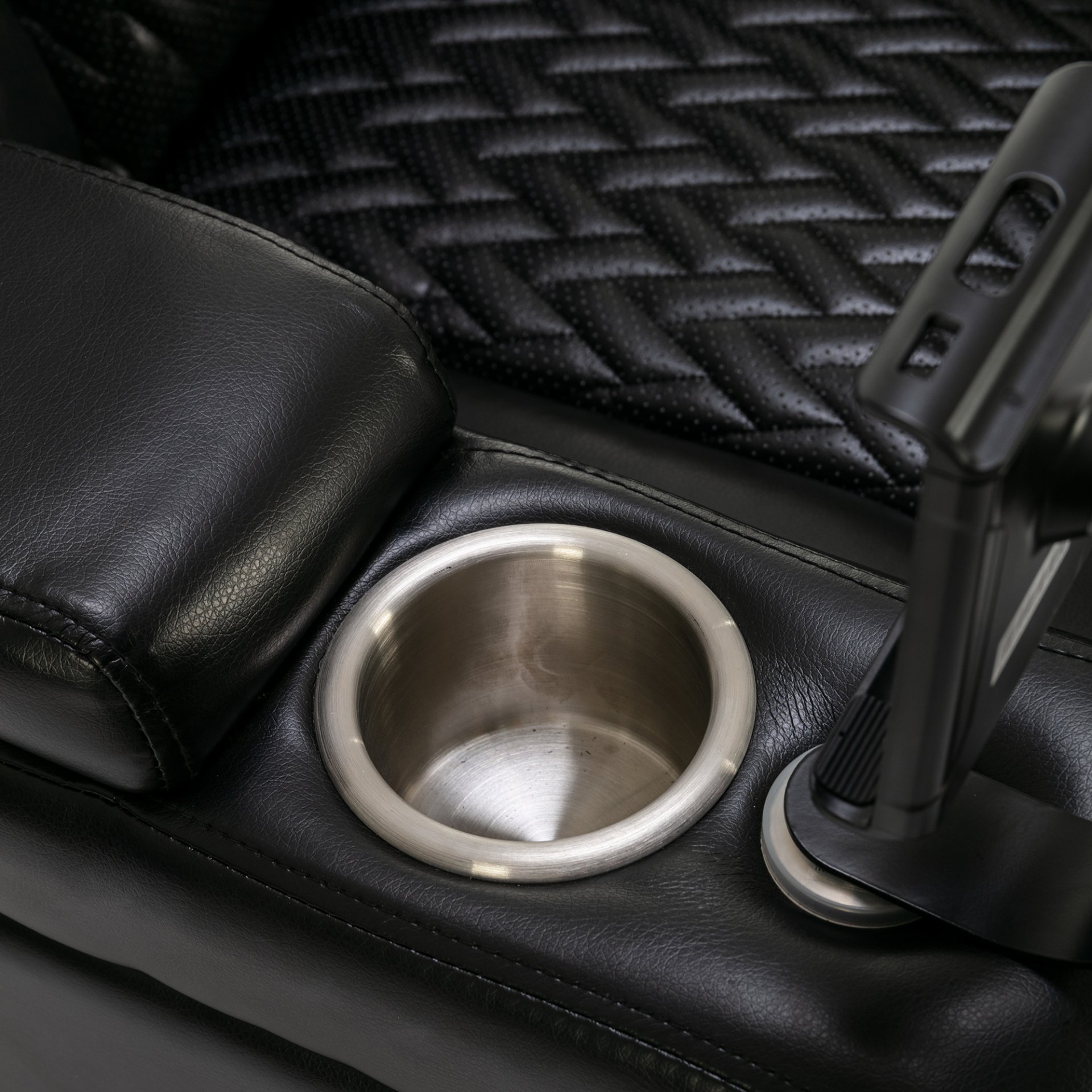 Home Theater Recliner With 270 Degree Swivel, Tray Table, Phone Holder, Cup Holder & USB Port - Black - Image 21