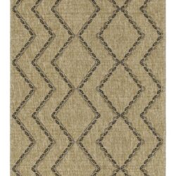 Earth - 2'7" X 7'3" Indoor, Outdoor Polypropylene Area Rug - Jute / Black