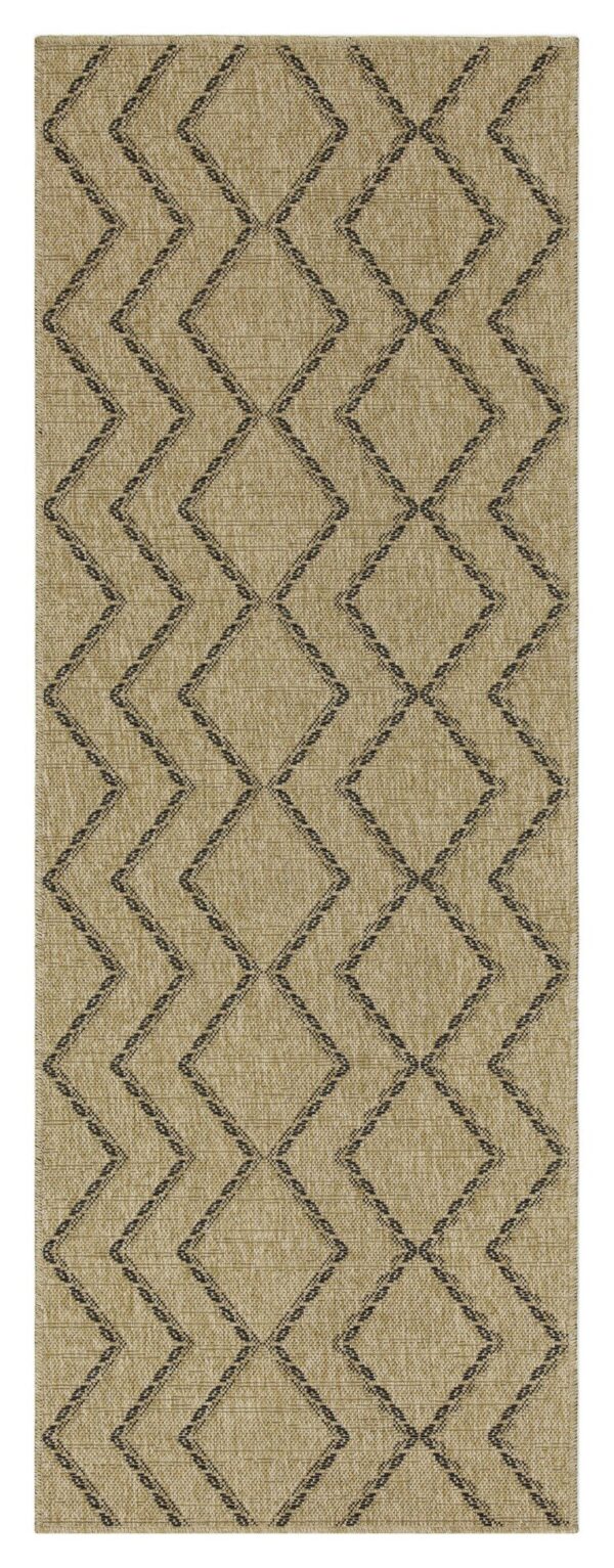 Earth - 2'7" X 7'3" Indoor, Outdoor Polypropylene Area Rug - Jute / Black